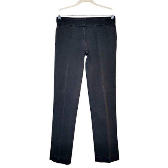 EILEEN FISHER Organic Cotton Navy Classic Straight Leg Relaxed Fit Womens Pant S - Picture 1 of 15
